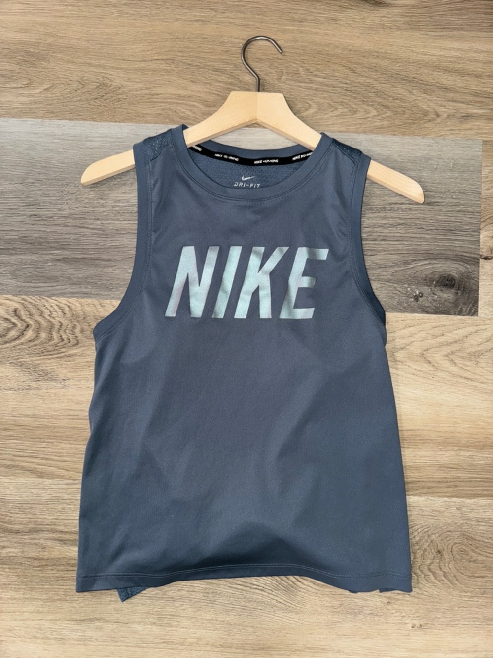 Nike Dri-FIT Running Tank - Slate Gray with Holographic Logo